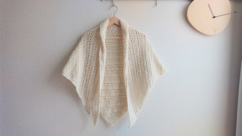 無料編み図 メランジモヘアの三角ショール Jul Knitting ユールニッティング